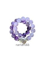 Bracciale Collezione Essenza di Namamala con pietre naturali di ametista e dettagli in argento 925.