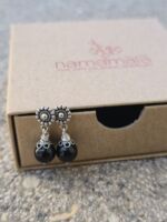 orecchini tormalina nera fiore