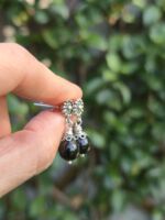 orecchini tormalina nera fiore