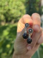 orecchini tormalina nera fiore