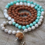 Selenite Agata bianca Amazzonite Rudraksha