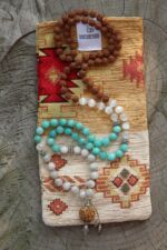 Selenite Agata bianca Amazzonite Rudraksha - immagine 2