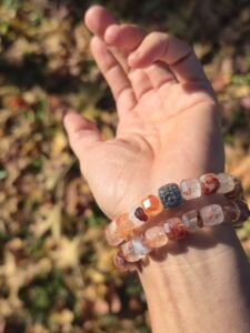 bracciale quarzo ematoide rosso