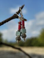 orecchini larimar corallo