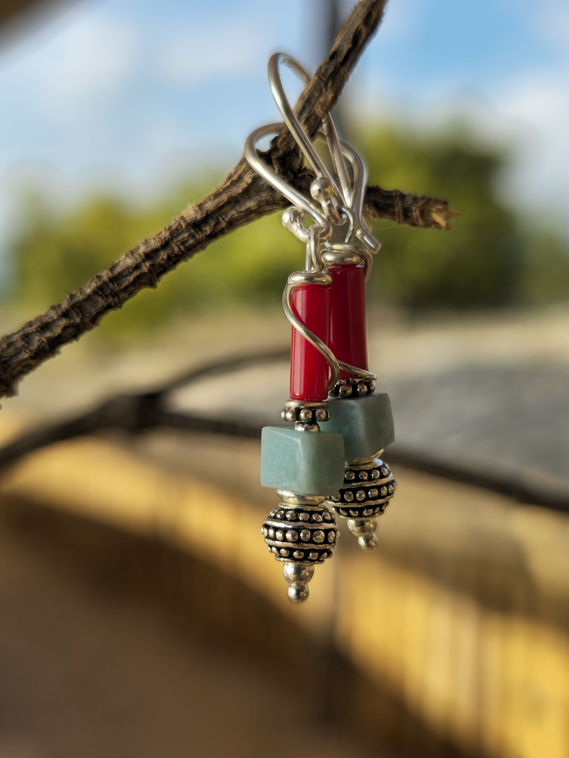 orecchini larimar corallo orecchini larimar corallo