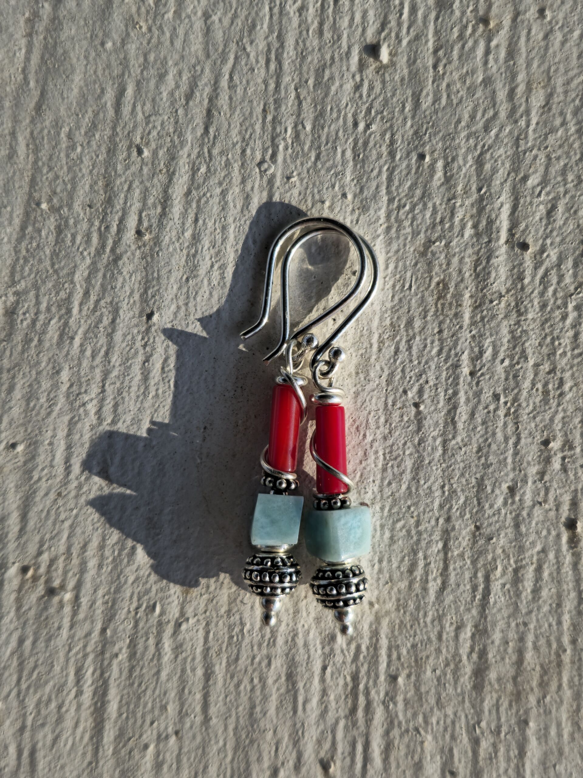 orecchini larimar corallo orecchini larimar corallo