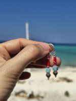 orecchini larimar corallo