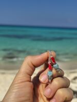 orecchini larimar corallo