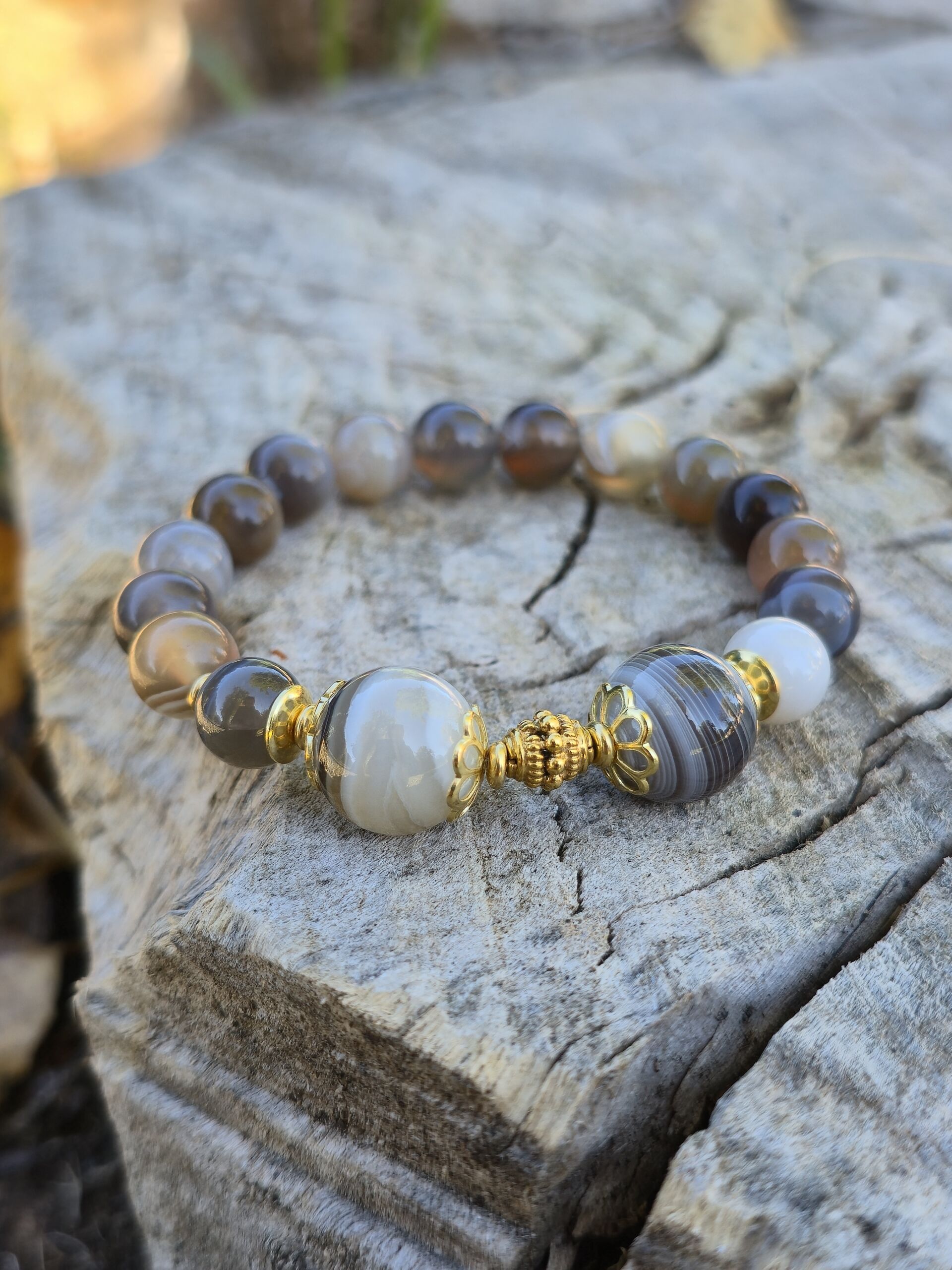 bracciale agata botswana Agata Botswana / 8 mm - immagine 2