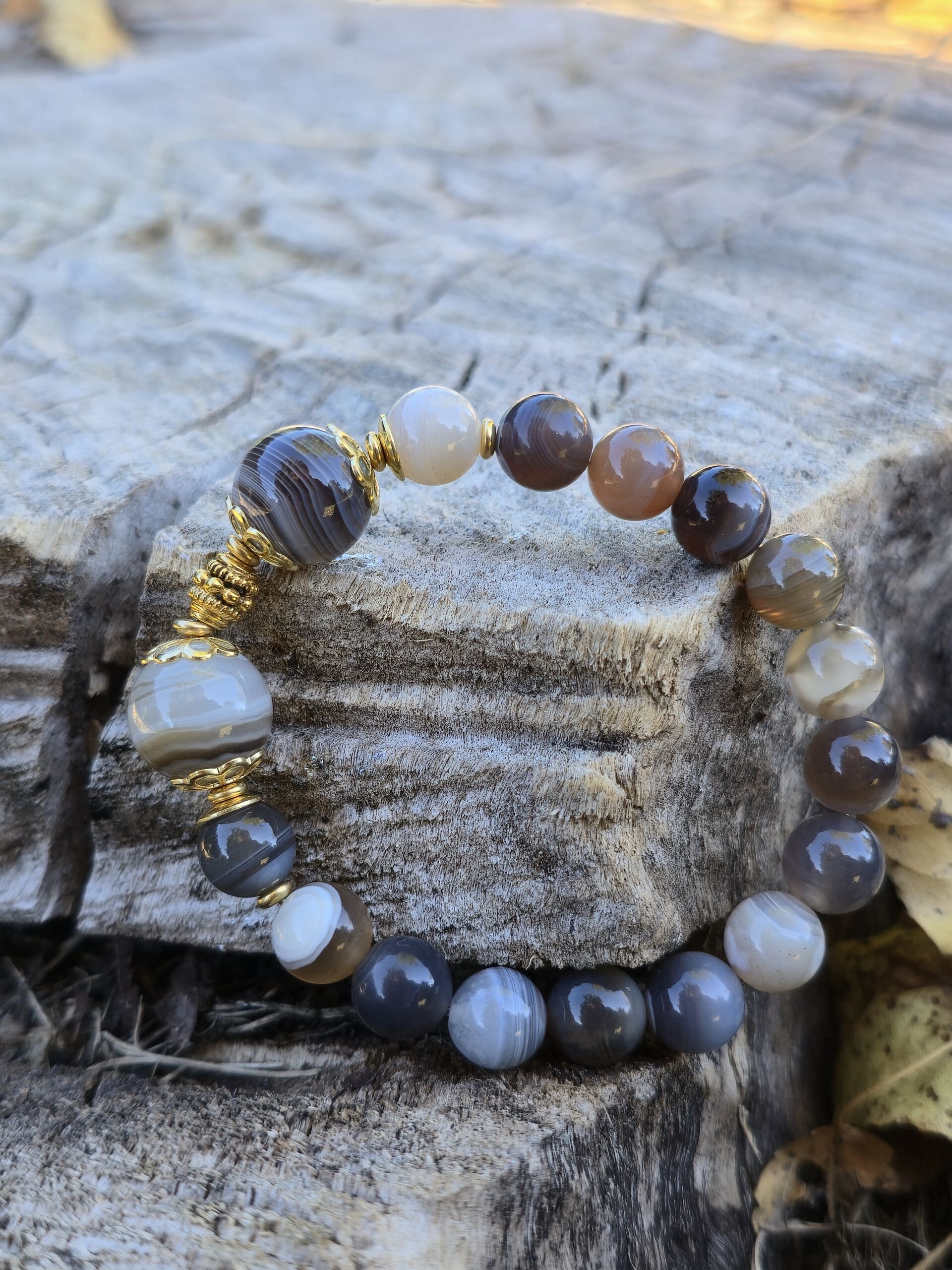 bracciale agata botswana Agata Botswana / 8 mm - immagine 5