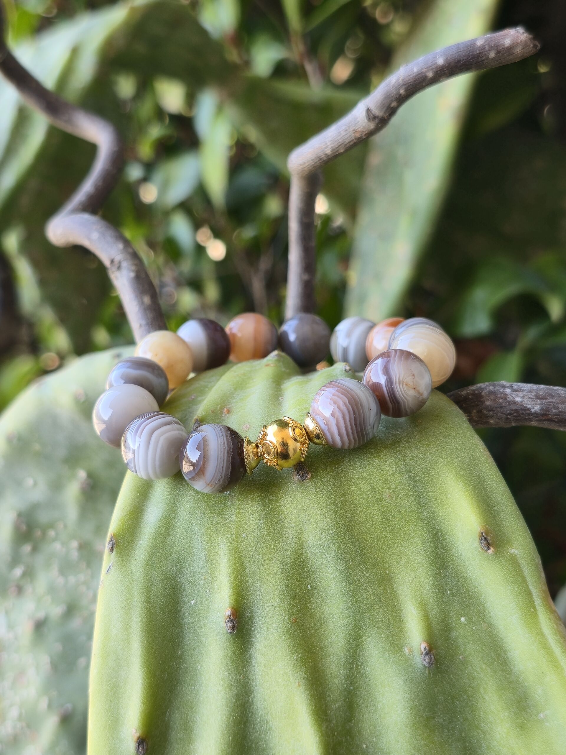 bracciale agata botswana Agata Botswana / 10 mm - immagine 1