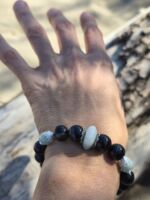 bracciale giada agata striata nera