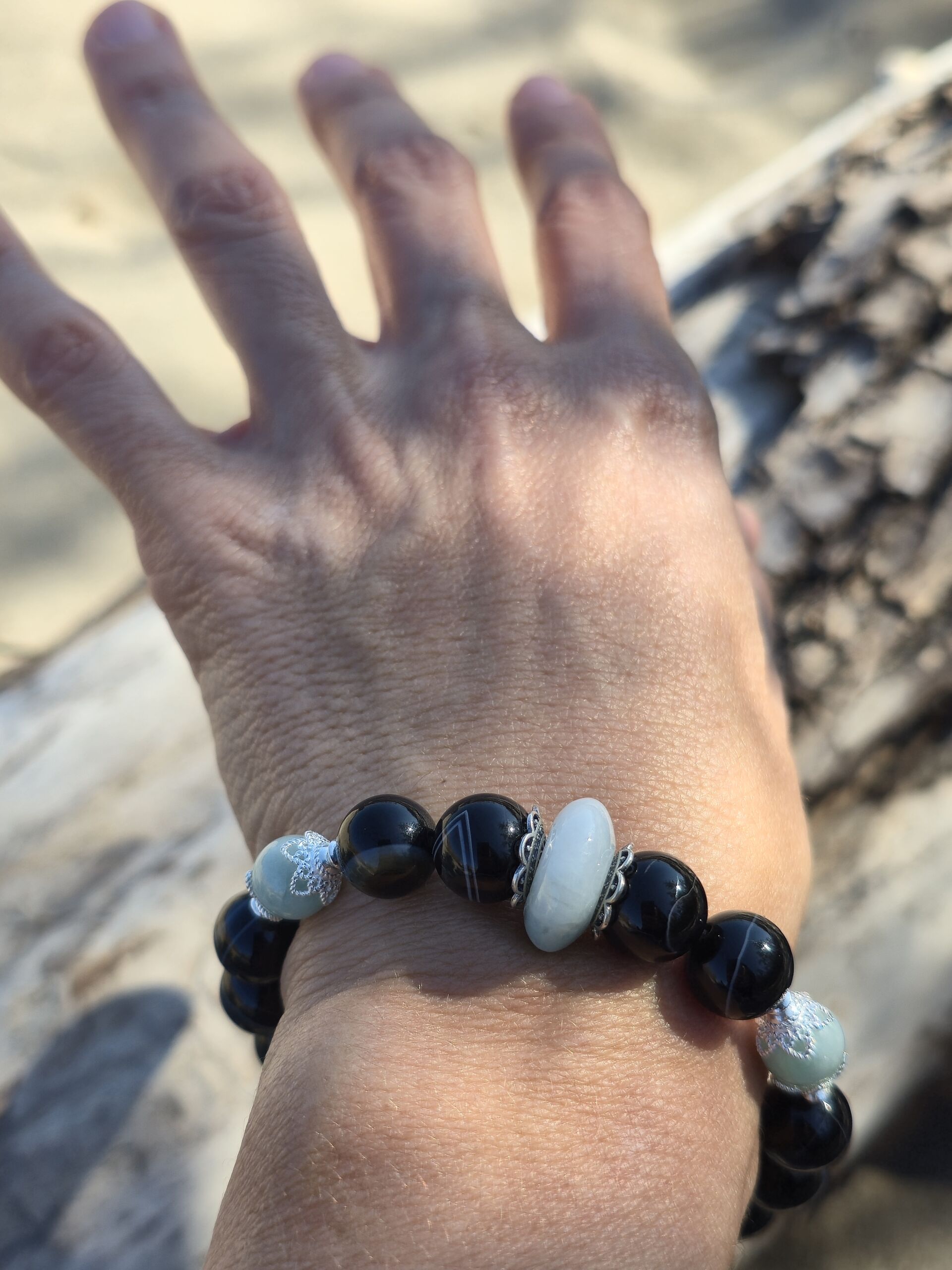 bracciale giada agata striata nera bracciale giada agata striata nera