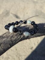 bracciale giada agata striata nera