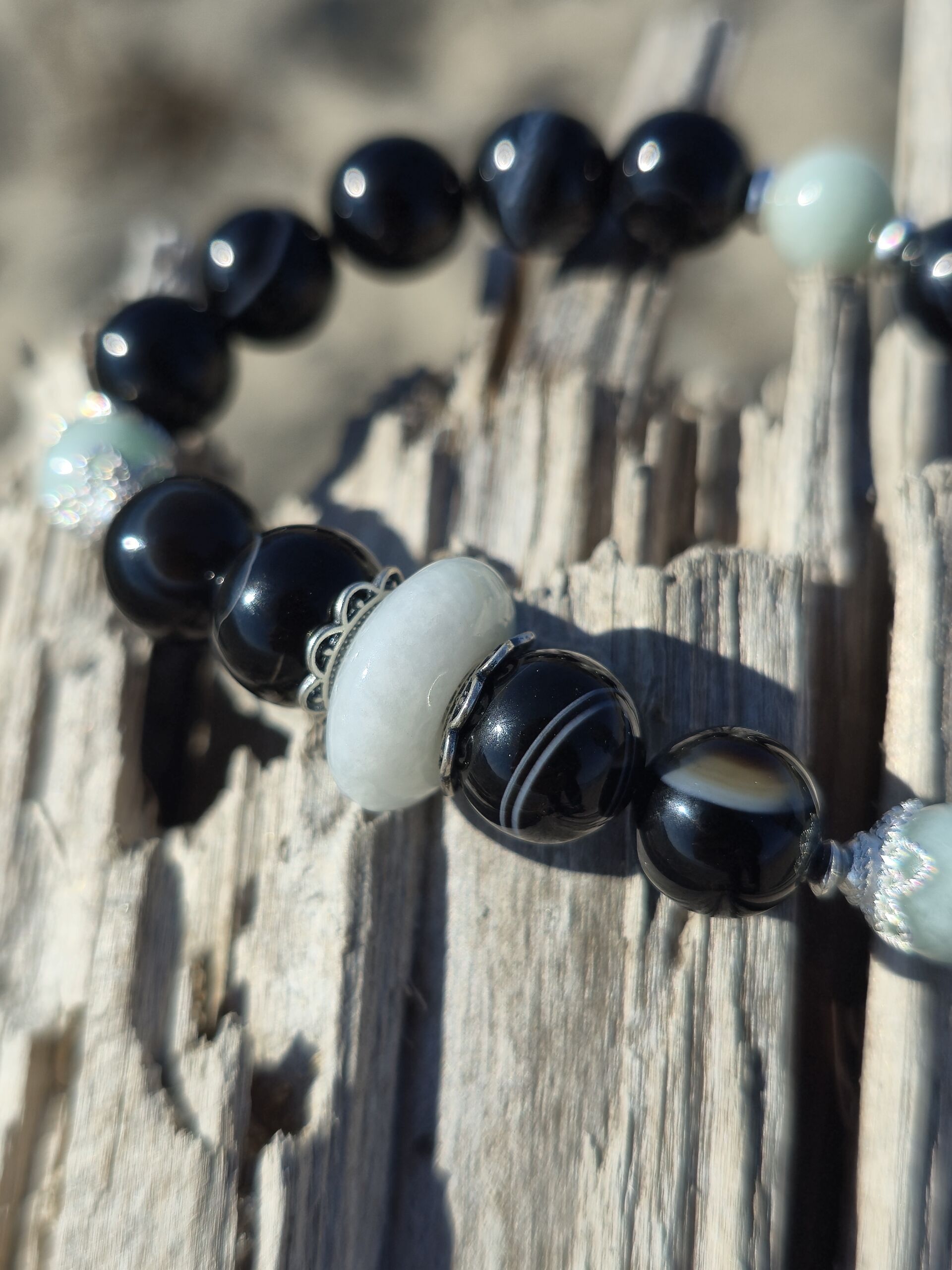 bracciale giada agata striata nera bracciale giada agata striata nera