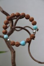 bracciale larimar rudraksha