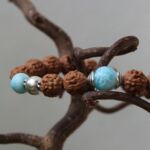 bracciale larimar rudraksha