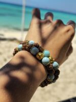 bracciale larimar rudraksha