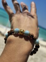 bracciale larimar rudraksha