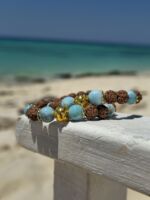 bracciale larimar rudraksha