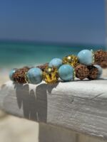 bracciale larimar rudraksha