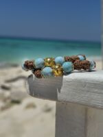 bracciale larimar rudraksha