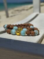 bracciale larimar rudraksha