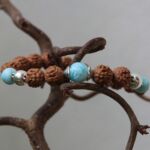 bracciale larimar rudraksha