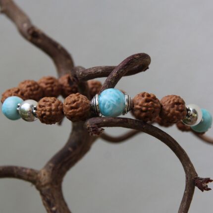 bracciale larimar rudraksha