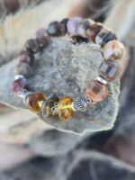 bracciale legno pietrificato ambra