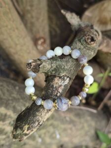 bracciale madreperla agata botswana