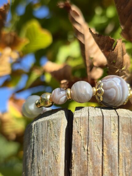 bracciale madreperla agata botswana