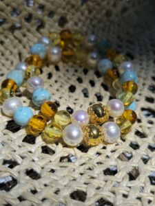 bracciale perla ambra larimar