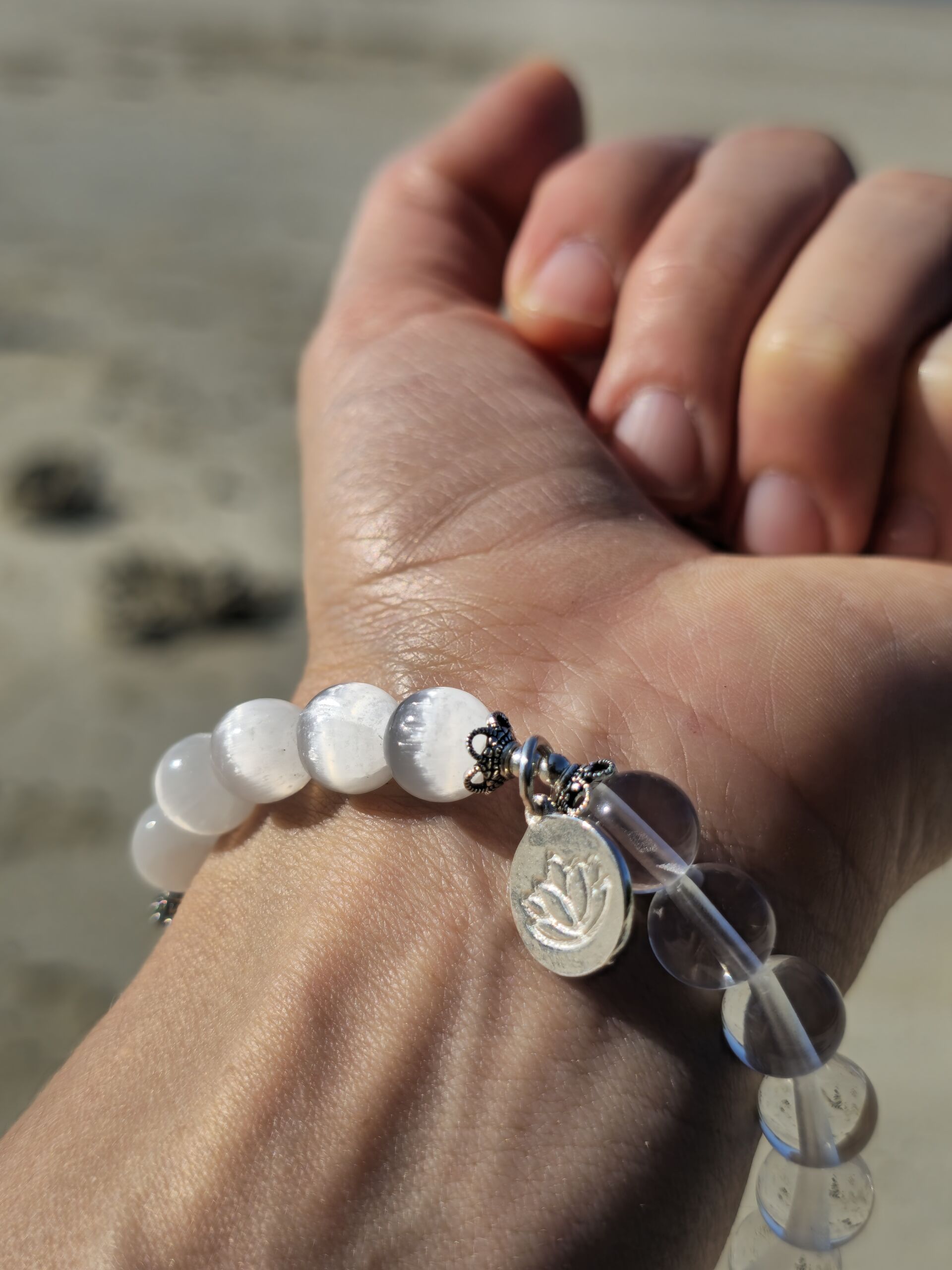 bracciale selenite quarzo bracciale selenite quarzo