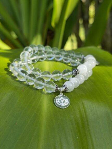 bracciale selenite quarzo