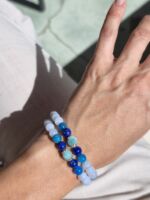 bracciale sfumature di blu 6 mm