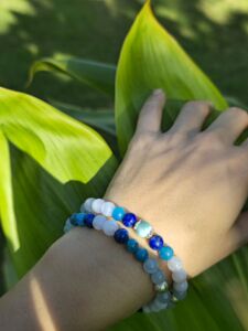 bracciale sfumature di blu 6 mm