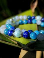 bracciale sfumature di blu 6 mm