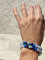 bracciale sfumature di blu 6 mm