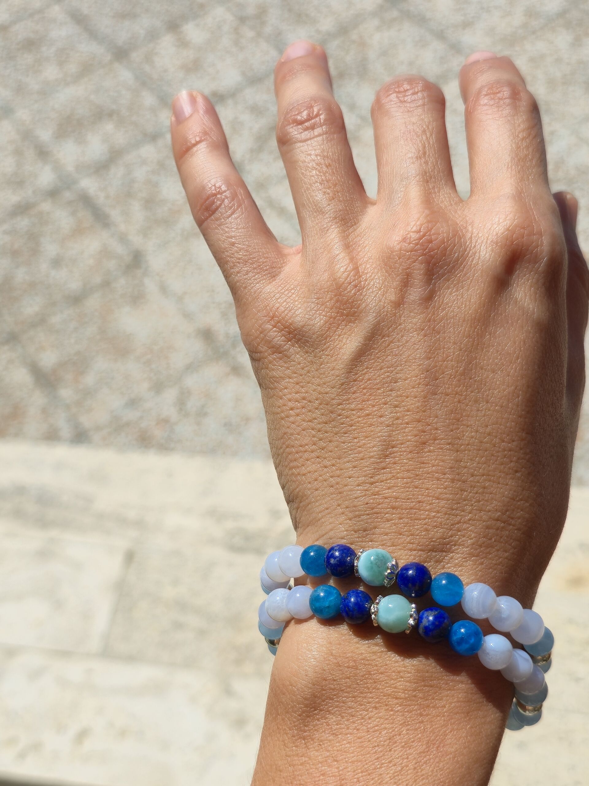 bracciale sfumature di blu 6 mm bracciale sfumature di blu 6 mm