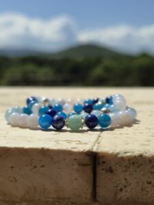 bracciale sfumature di blu 6 mm