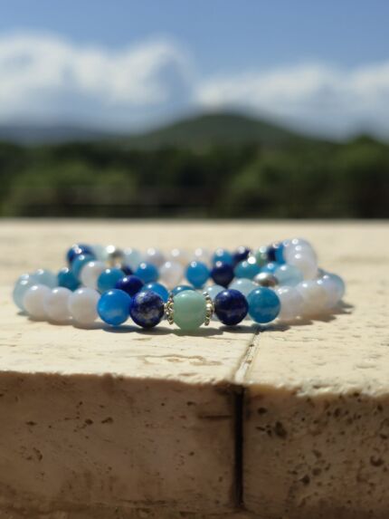 bracciale sfumature di blu 6 mm