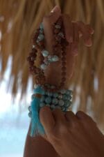 japamala 108 larimar rudraksha argento