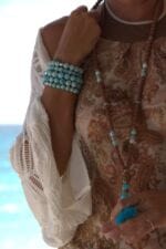 japamala 108 larimar rudraksha argento