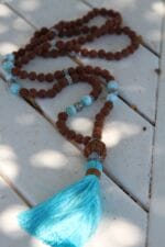 japamala 108 larimar rudraksha argento