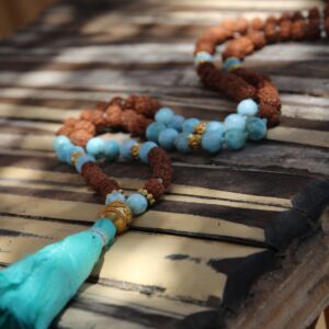 japamala 72 larimar rudraksha oro