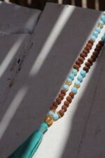 japamala 72 larimar rudraksha oro