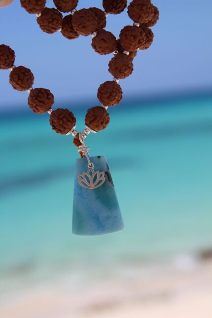 japamala 54 rudraksha larimar