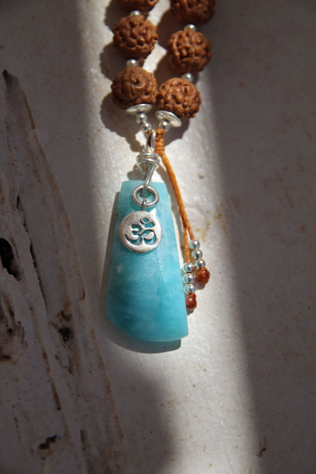 japamala 54 rudraksha larimar