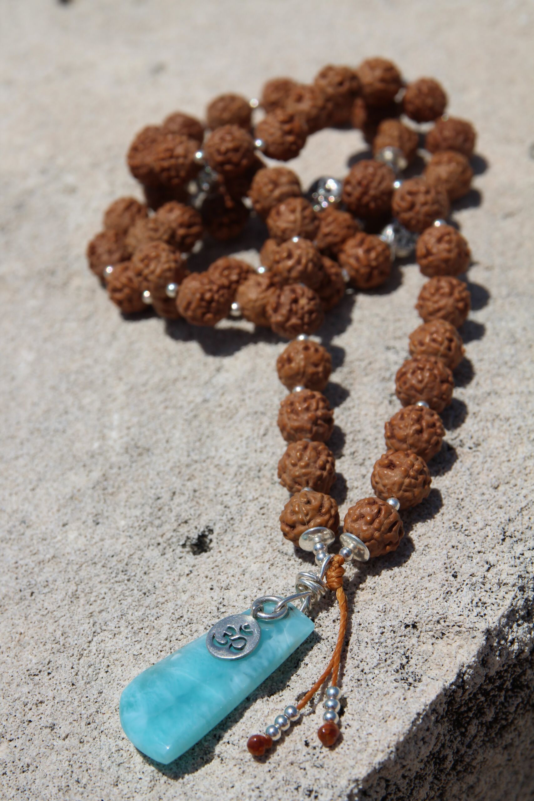 japamala 54 rudraksha larimar japamala 54 rudraksha larimar